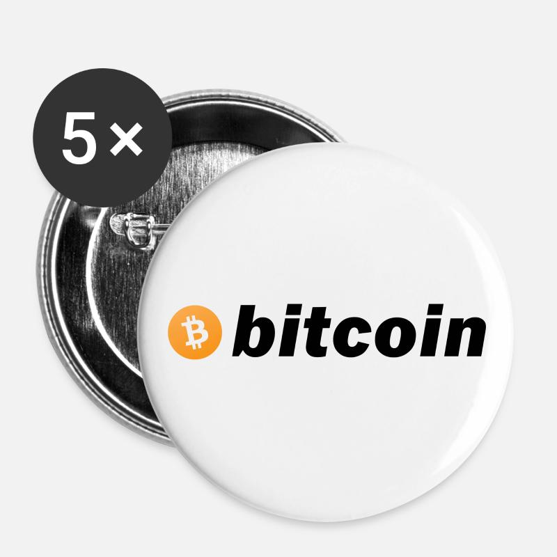 Bitcoin - Buttons large 2.2''/56 mm (5-pack) - white