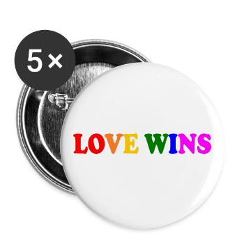 Love wins - Buttons large 2.2''/56 mm (5-pack) - white - Front