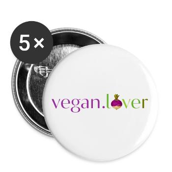 Vegan lover turnip - Lot de 5 grands badges (56 mm) - blanc - Devant