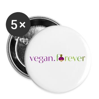 Vegane Rübe für immer - Buttons groß 56 mm (5er Pack) - Weiß - Vorne
