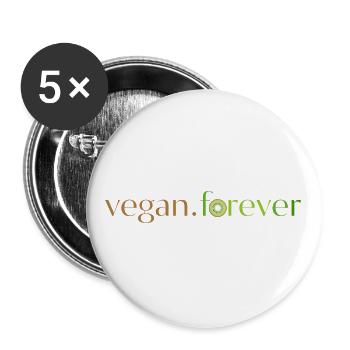 Vegan forever kiwi - Lot de 5 grands badges (56 mm) - blanc - Devant