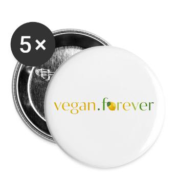 Vegan forever lemon - Lot de 5 grands badges (56 mm) - blanc - Devant