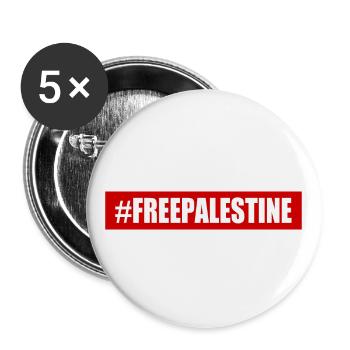 Free palestine - Buttons large 2.2''/56 mm (5-pack) - white - Front