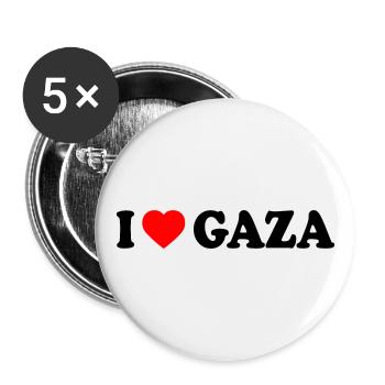 I love gaza - Buttons groß 56 mm (5er Pack) - Weiß - Vorne