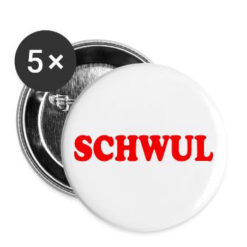 Gay - Lot de 5 grands badges (56 mm) - blanc - Devant