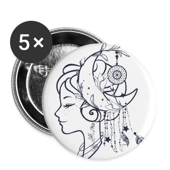 Stay Wild Moonchild - Buttons groß 56 mm (5er Pack) - Weiß - Vorne