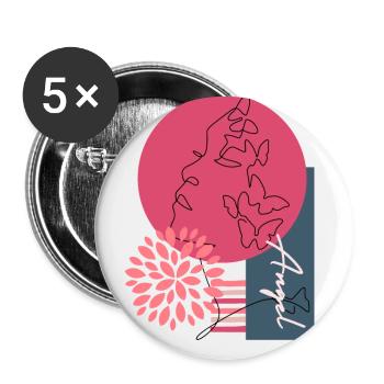Féminité magique - Lot de 5 grands badges (56 mm) - blanc - Devant