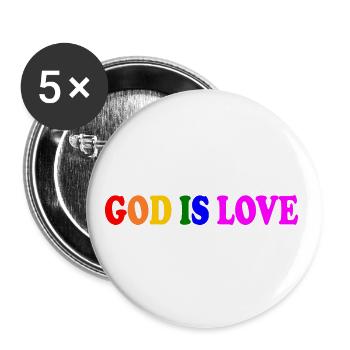 God is love - Buttons large 2.2''/56 mm (5-pack) - white - Front
