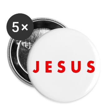 Jesus - Buttons large 2.2''/56 mm (5-pack) - white - Front