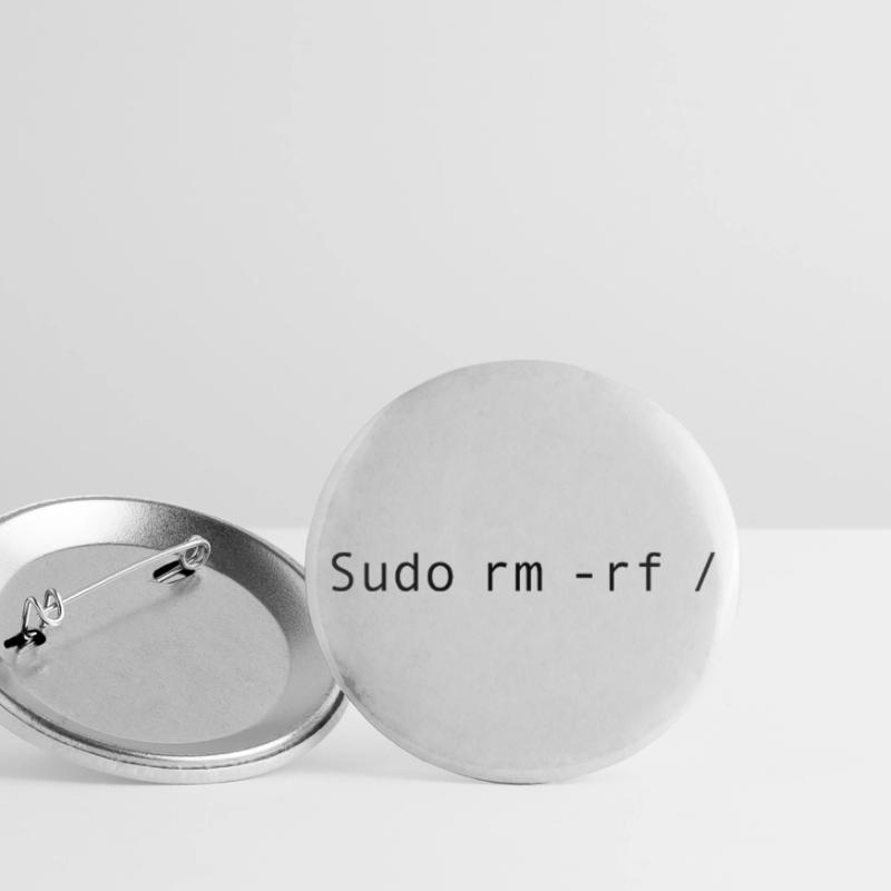 Linux-Codierung sudo rm -rf / Buttons groß 56 mm (5er Pack)