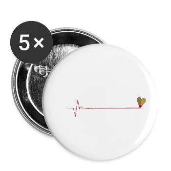 Kreative Heartbeate: Drawing for life - Buttons groß 56 mm (5er Pack) - Weiß - Vorne