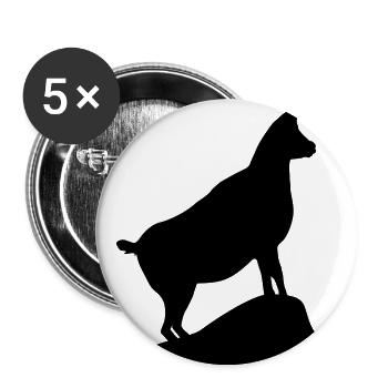 Ibex, capricorn - Gams, Gämse, Steinbock - Buttons large 2.2''/56 mm (5-pack) - white - Front