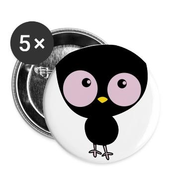 cute owl - Buttons large 2.2''/56 mm (5-pack) - white - Front
