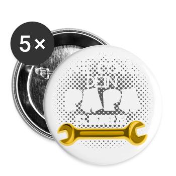 Mein Papa ist Mechaniker - Buttons groß 56 mm (5er Pack) - Weiß - Vorne