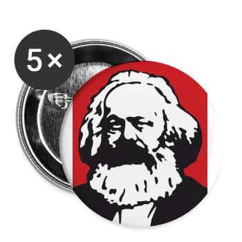 Karl Marx - Buttons large 2.2''/56 mm (5-pack) - white - Front