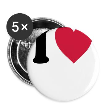 I love TRUCKS (colors selectable!) - Buttons large 2.2''/56 mm (5-pack) - white - Front