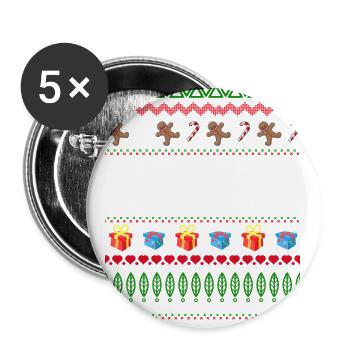 Mutter Weihnachten Ugly Christmas Xmas Geschenk - Buttons groß 56 mm (5er Pack) - Weiß - Vorne