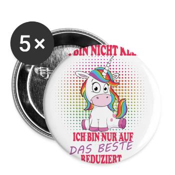 Einhorn - Buttons groß 56 mm (5er Pack) - Weiß - Vorne