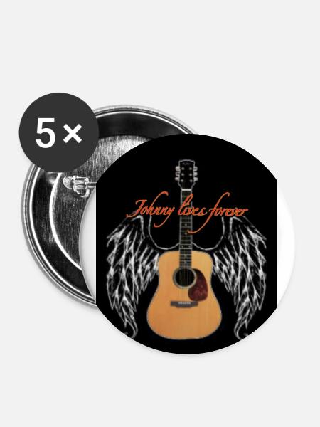 Johnny ist ewig - Buttons groß 56 mm (5er Pack) - Weiß