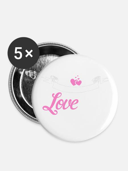 This Grandma has love - Buttons groß 56 mm (5er Pack) - Weiß