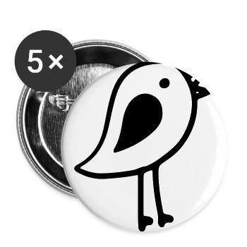 Vogel - Buttons groß 56 mm (5er Pack) - Weiß - Vorne