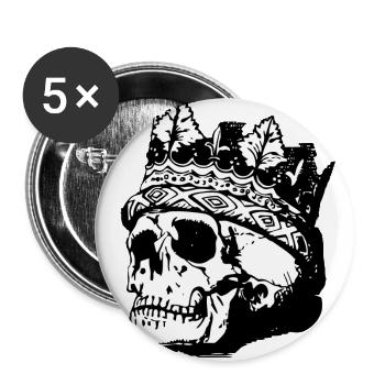 crâne - Lot de 5 grands badges (56 mm) - blanc - Devant