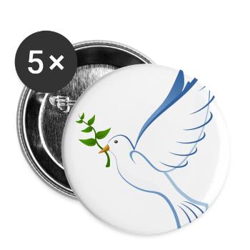 Taube - Buttons groß 56 mm (5er Pack) - Weiß - Vorne