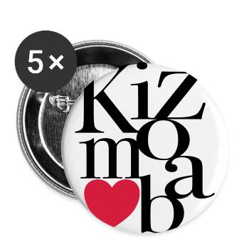 Kizomba Art - Kizomba Dance Shirt - Lot de 5 grands badges (56 mm) - blanc - Devant