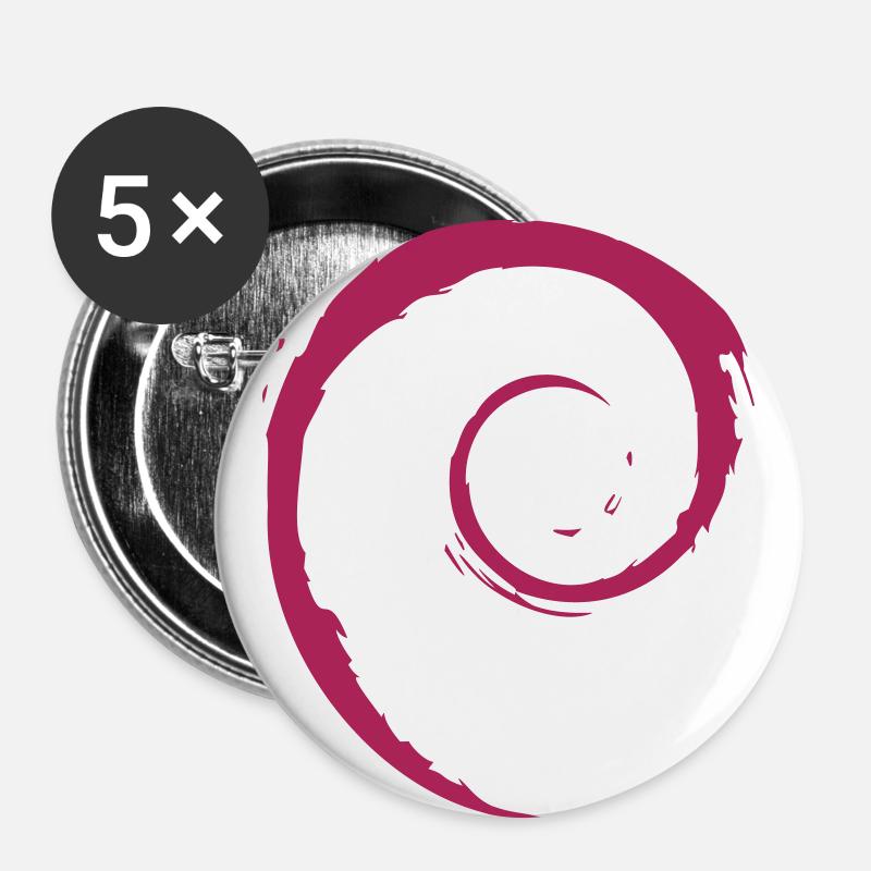 Linux Spiral Operating System PC Gift IT Idea - Buttons large 2.2''/56 mm (5-pack) - white