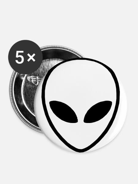 Alien 2 - Buttons groß 56 mm (5er Pack) - Weiß