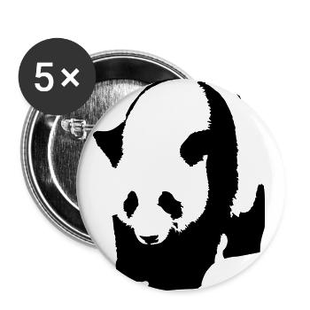 Panda - Buttons groß 56 mm (5er Pack) - Weiß - Vorne