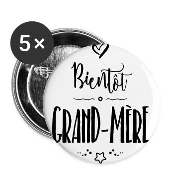 Bientôt grand-mère - Lot de 5 grands badges (56 mm) - blanc - Devant