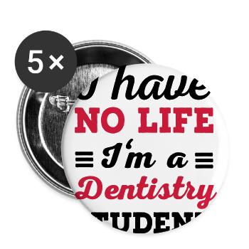 Dentiste - Lot de 5 grands badges (56 mm) - blanc - Devant