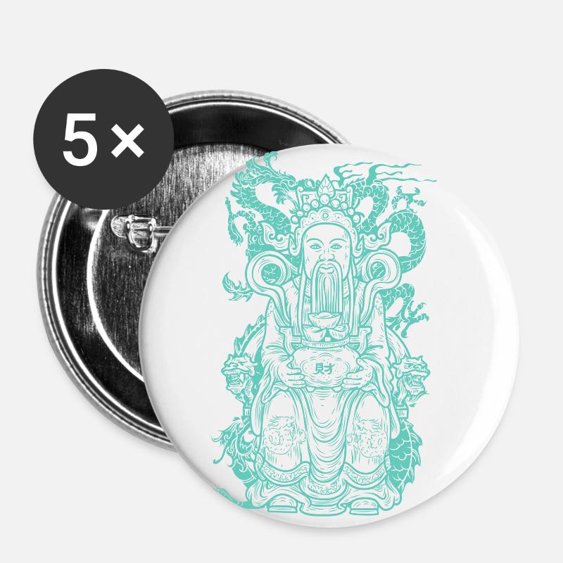 Asian way - Buttons large 2.2''/56 mm (5-pack) - white