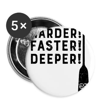 Dragon Boat Harder! Faster! Deeper! Canoe sports - Buttons large 2.2''/56 mm (5-pack) - white - Front