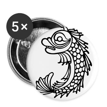 grenobler Delphin - Buttons groß 56 mm (5er Pack) - Weiß - Vorne