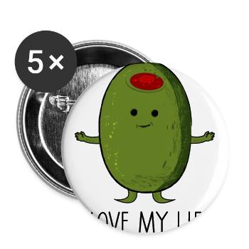 olive - Buttons large 2.2''/56 mm (5-pack) - white - Front