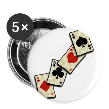 vintage poker cards - Lot de 5 grands badges (56 mm) - blanc - Devant