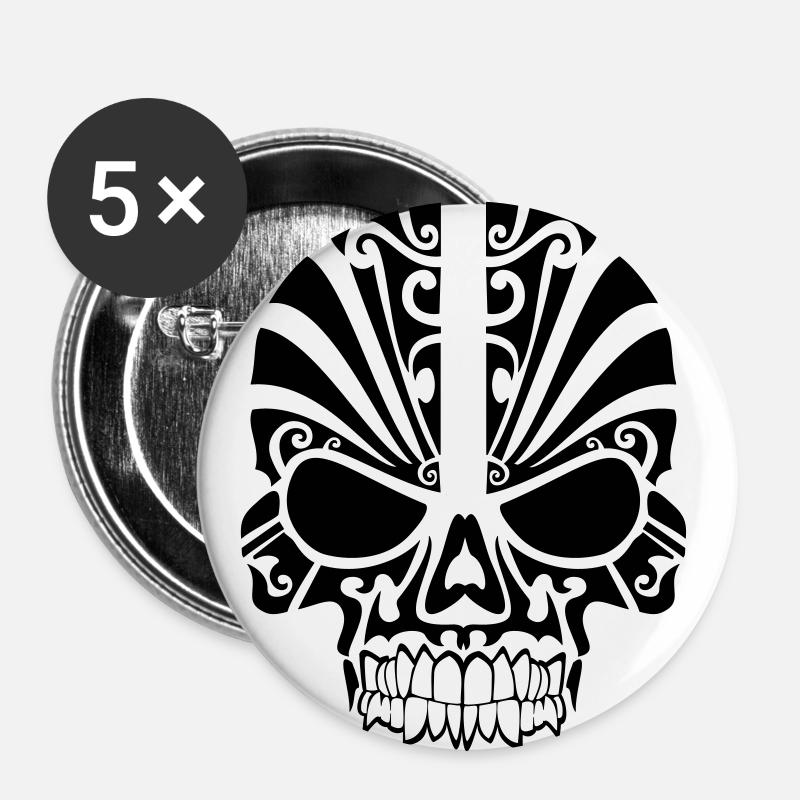Skull - Buttons large 2.2''/56 mm (5-pack) - white