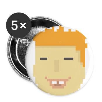 garçon - Lot de 5 grands badges (56 mm) - blanc - Devant