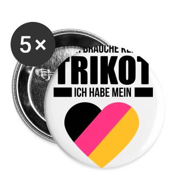 Je n'ai pas besoin de maillot - Germany Fan Shirt - Lot de 5 grands badges (56 mm) - blanc - Devant