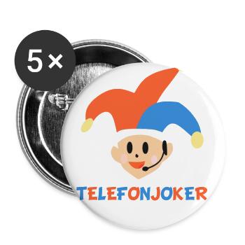 telefonjoker - Buttons groß 56 mm (5er Pack) - Weiß - Vorne