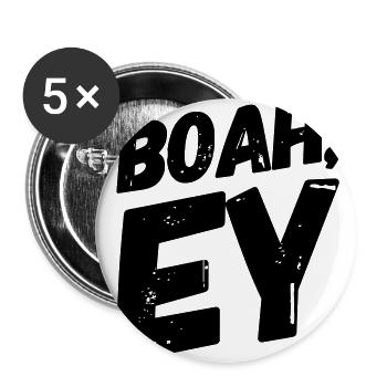 Boah, Ey Spruch - Buttons groß 56 mm (5er Pack) - Weiß - Vorne