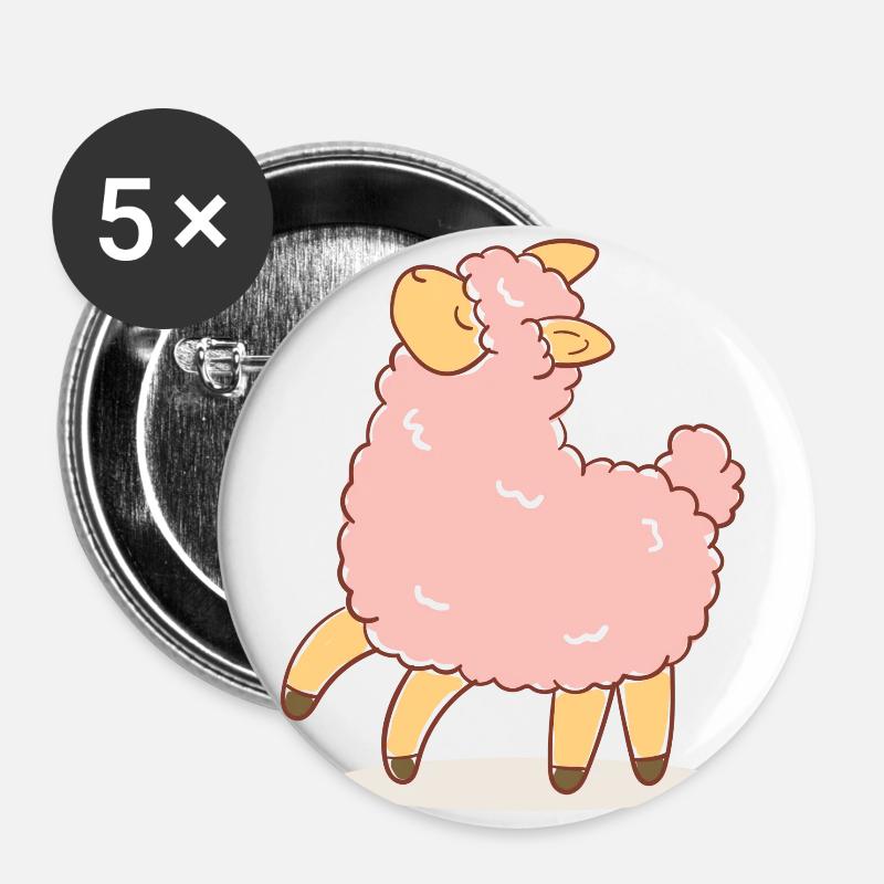 Pink sheep - Buttons large 2.2''/56 mm (5-pack) - white