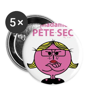 Madame Péte-sec - Buttons large 2.2''/56 mm (5-pack) - white - Front