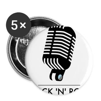 Old School Mic - Rock 'n' Roll - Buttons large 2.2''/56 mm (5-pack) - white - Front