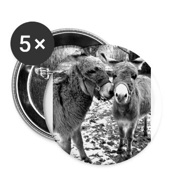 Deux ânes - Lot de 5 grands badges (56 mm) - blanc - Devant