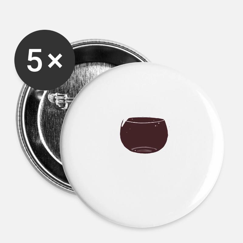 Wein - Buttons groß 56 mm (5er Pack) - Weiß