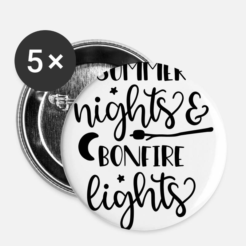 Summer nights and bonfire lights 6497 - Buttons large 2.2''/56 mm (5-pack) - white