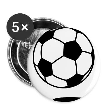 football with shadow / ball with shadow 2c - Buttons groß 56 mm (5er Pack) - Weiß - Vorne
